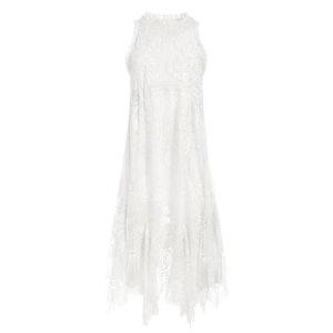 Angelyn Lace Drawstring Waist Midi Dress