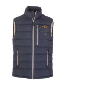 Navy blue quilted vest