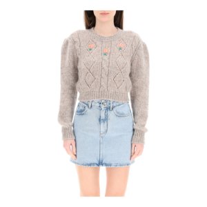 Short sweater with embroideries
