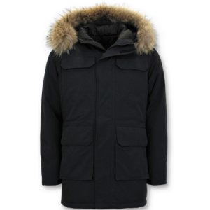 Winter jacket with large real fur collar