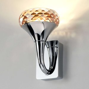 Designer-LED-vägglampa Fairy i kristall, bärnsten
