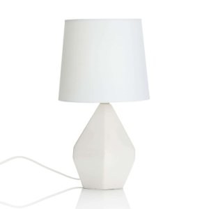 Ruby - vit bordslampa med kvadratisk keramikfot