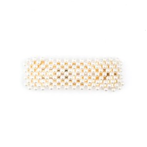 Dark - Full pearl hair clip square white