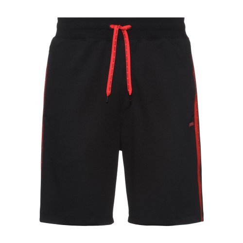 Interlock cotton shorts with logo ribbon on the side