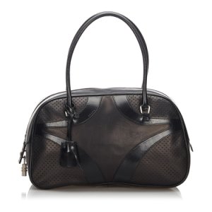 Leather Vitello Drive Bowler Handbag