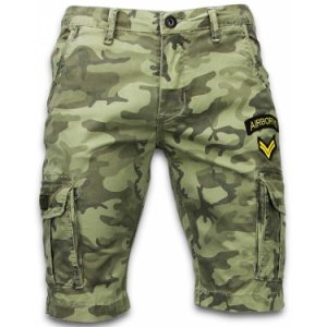 Slim Fit Army Stitched Shorts