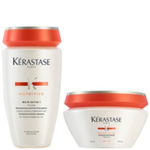 Kérastase Nutritive Bain Satin 1 250 ml & Masquintense Cheveux Fins For Thin Hair 200 ml