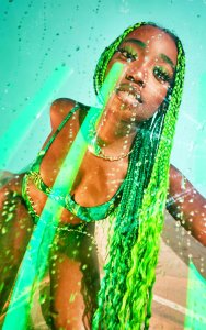 Prettylittlething - Haut de bikini à armatures vert imprimé tropical, vert