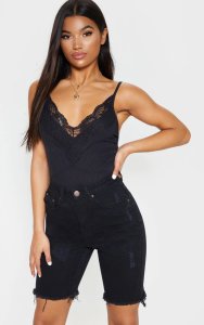 Prettylittlething - Short 3/4 style cycliste noir, washed black