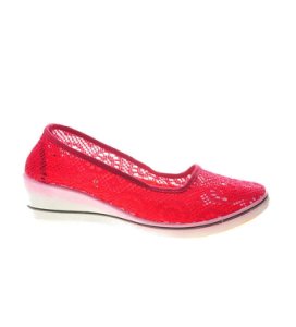 Pantofelek24 - Dziewczęce koronkowe trampki bright red /f9-1 4819 s089/