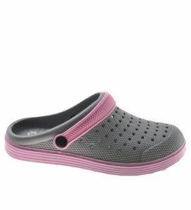Pantofelek24 - Klapki - sandały buty na plażę szaro-różowe /g6-1 8606 s195/