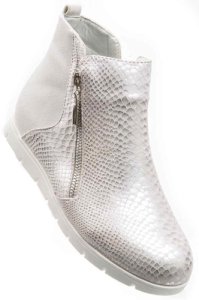 Lucky Shoes - Pantofelek24.pl | srebrne botki damskie na płaskim obcasie