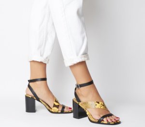 Office Monty Chunky Sandal With Rand YELLOW SNAKE MIX,Bunt,Grau