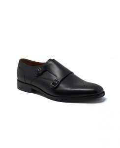 Savile Row Company - Black leather monk-strap shoes 10