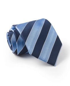 Blue Navy Regimental Stripe Silk Tie