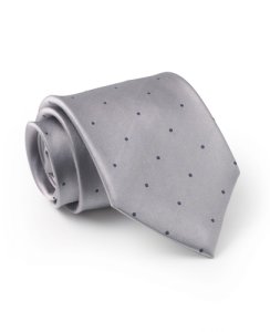 Grey Navy Spot Silk Tie