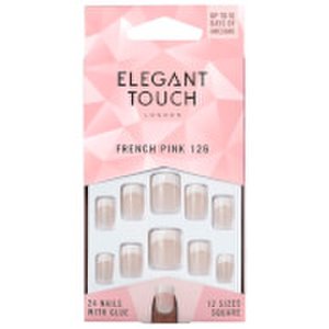 Elegant Touch unghie finte French manicure naturale - 126 (S) (rosa)