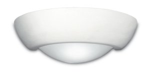 Applique Ceramica Lampada Verniciabile diffusore Vetro Doppia Emissione di Luce E27 Intec 166/00100