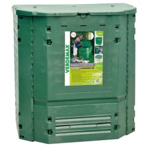 Compostiera da Giardino 900L 100x100xH100cm Rama Thermo-King Verde
