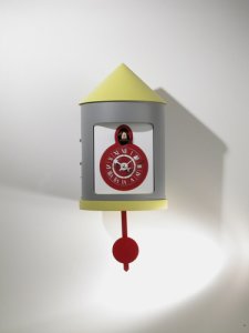 Orologio a CucÃ¹ da Parete 28X17cm Progetti Silos Grigio E Giallo Iacchetti Giulio