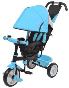 Passeggino Triciclo per Bambini Kids Joy Sprint Azzurro