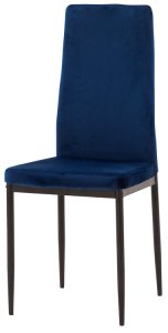 Sedia in Tessuto Vellutato 40x47x96 cm Crumer Queen Blu Cobalto