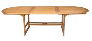 Tavolo Ovale Allungabile da Giardino 280x110 cm in Legno di Acacia Vorghini Malaga