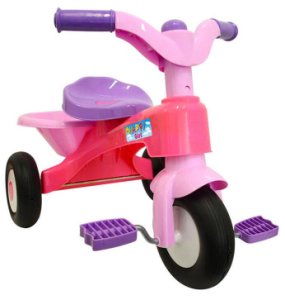 Triciclo per Bambini con Pedali e Cestino Kids Joy Happy Girl Rosa