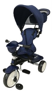 Triciclo per Bambini Passeggino Comfort 4 in 1 Happy Kids Blu