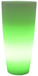 Vaso Luminoso Tondo Ã33x70 cm Bauer Home Light Ghiaccio e Verde