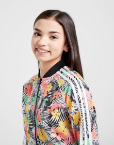 Adidas Originals Girls' Palm All Over Print Felpa Junior, Multicolore