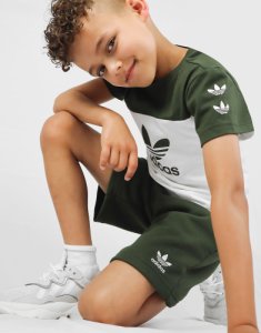 Adidas Originals Repeat Trefoil T-Shirt e Shorts Bambino - Only at JD, Verde