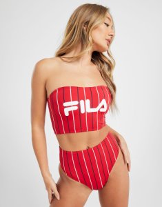 Fila Pinstripe High Waist Slip Bikini - Only at JD, Rosso