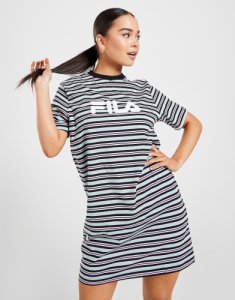 Fila Stripe Logo T-Shirt Vestito Donna - Only at JD, Nero