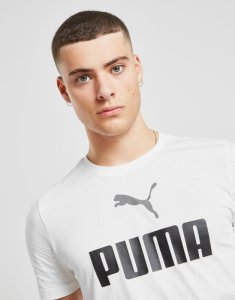 PUMA No1 Central Logo T-Shirt, Bianco