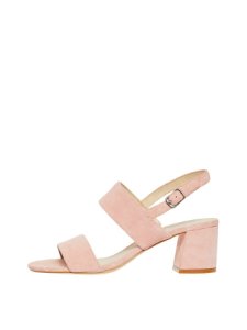 Bianco dobbel-strop læder sandaler kvinder lyserød
