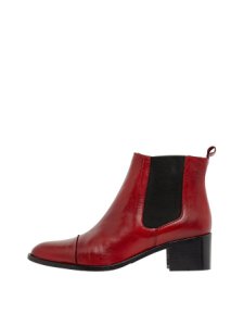 BIANCO Læder Chelsea-støvler Kvinder Rød