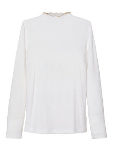 NAME IT Højhalset Viskose Langærmet T-shirt Kvinder White