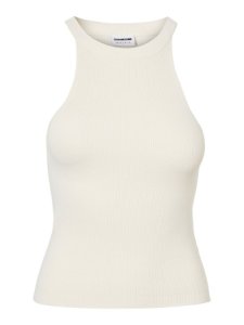 NOISY MAY Cropped Knitted Top Kvinder White