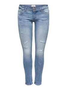 ONLY Onlcoral Sl Destroy Skinny Fit Jeans Kvinder Blå