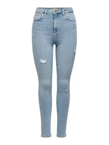 ONLY Onlgosh Life Hw Ankle Skinny Fit Jeans Kvinder Blå
