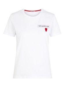 PIECES Grafisk Printet T-shirt Kvinder White