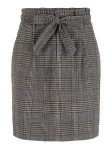 Vero Moda ternet paperbag nederdel kvinder grå
