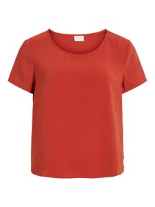 VILA Enkel Loose Fit T-shirt Kvinder Rød