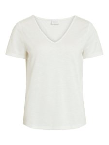 VILA V-hals T-shirt Kvinder White
