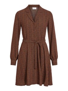 VILA Lien À Nouer À La Taille Robe-chemise Women brown
