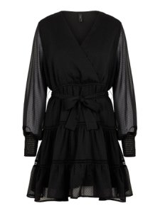 Y.A.S Volants, Effet Croisé Mini-robe Women black