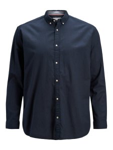 JACK & JONES Button-down-krage - Plus Size-skjorta Man Blå