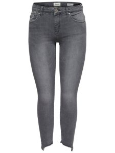ONLY Onlcarmen Reg Ankle Skinny Fit-jeans Kvinna Grå